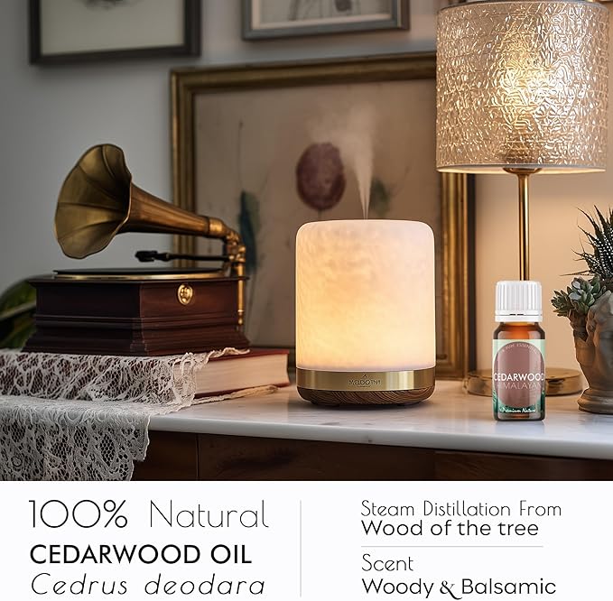 Cedarwood Essential Oil for Hair, Skin & Aromatherapy | Fresh, Woodsy, Piney Scent | 100% Natural & Pure - Ideal for Diffuser & Candle Making, 0.34 fl oz