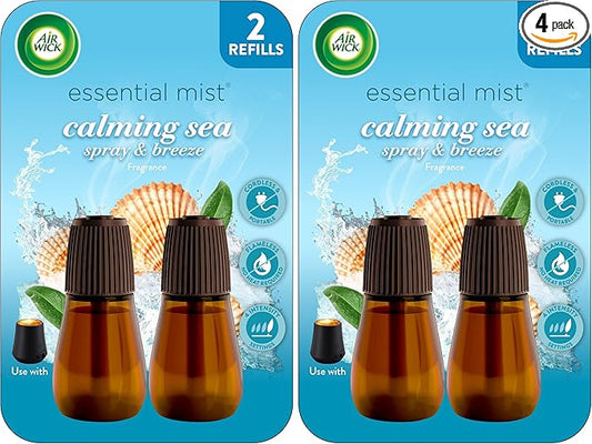 Air Wick Essential Mist Twin Refill Calming Sea Spray & Breeze 2 ct.,(Pack of 2)