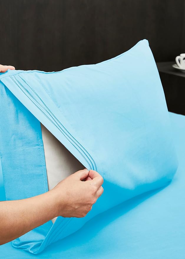 Mocassi Luxury RV Short 4-Piece Sheet Set - 1800 Premium Hotel Quality - Easy-Fit, Wrinkle, Fade Resistant Bed Sheets and Pillowcases - All Around Elastic Fitted Sheet, Deep Pocket, Aqua