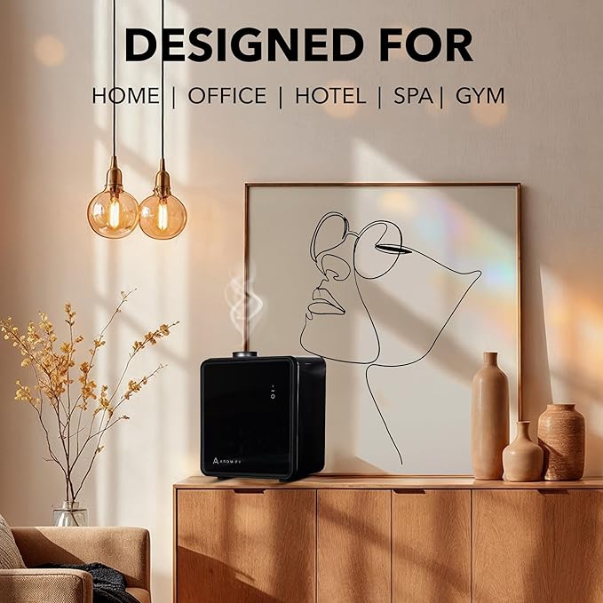 Nova Luxe Waterless Scent Diffuser | Covers 2,500 Sq Ft | Essential Oil Diffuser for Home & Spa | Bluetooth, Scheduled Timer, HVAC Compatible