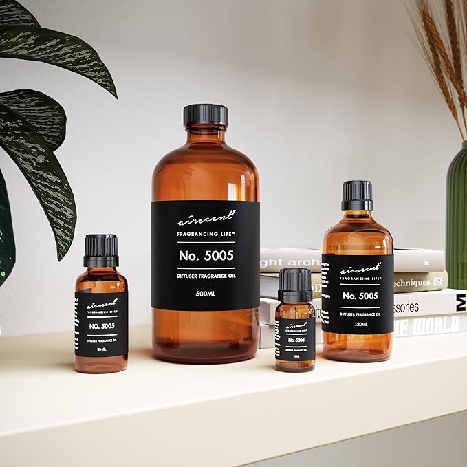 AirScent Diffuser Oil Inspired by TF's Oud Wood - No. 5005 Perfume Dupe - Fragrance Oil Blend for Ultrasonic and Waterless Diffusers and Crafting - 30 ml, 1 fl oz Glass Bottle with Dropper