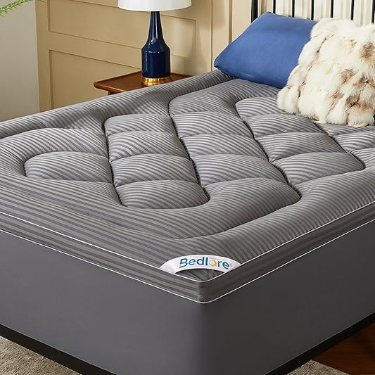 BEDLORE Twin Mattress Topper, Thick Pillow Top Pad for Back Pain Relief, Cooling Soft Mattress Cover with Deep Pockets 6-15 inch