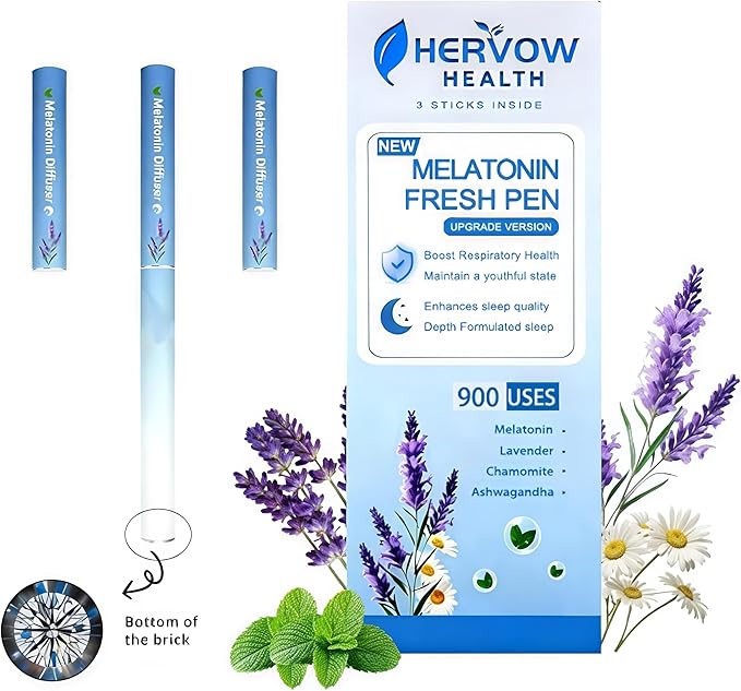 【HERVOW】 Portable Aromatherapy Diffuser for Essential Oils – 900 Uses Long Lasting, No Electricity, Natural Mint Lavender Chamomile, for Home Car Office Travel, Calming Air Freshener Gift