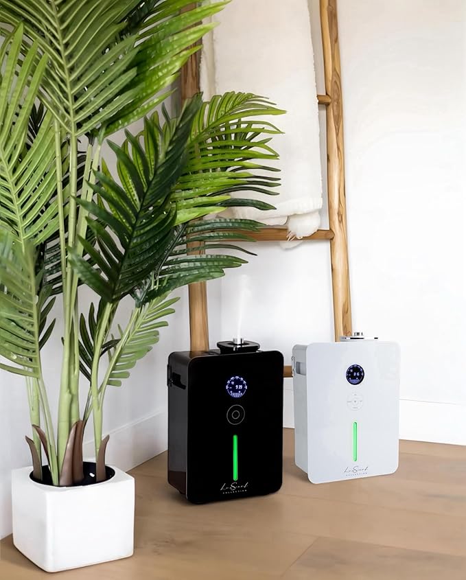 Aroma Scent Diffuser Bellagio - for Up to 3500sq ft HVAC System or Stand Alone - Fragrance Oil Hotel Diffuser Heatless, Waterless, Smart Timer, No Residue, Home Essential Oils Diffusers (Black)