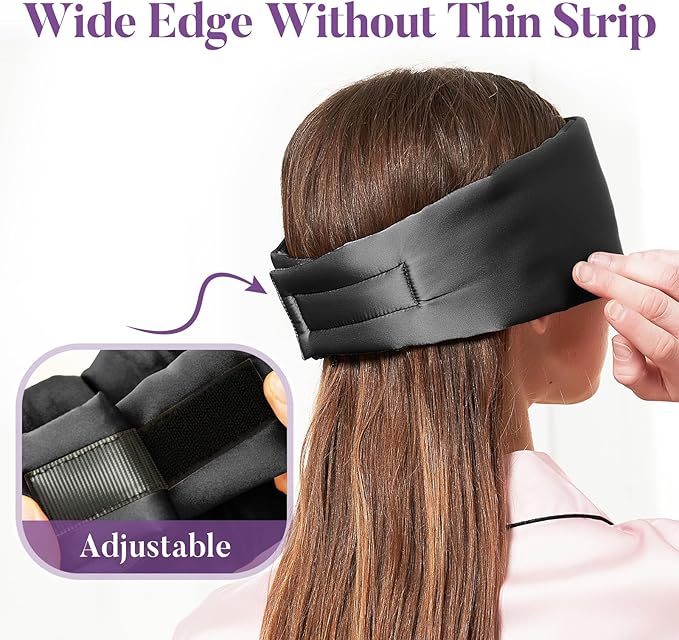 Sleep Mask for Side Sleeper, Eye Mask for Women Men, Soft and Comfortable Night Sleeping Mask Eye Cover for Sleeping with Adjustable Band (Black)