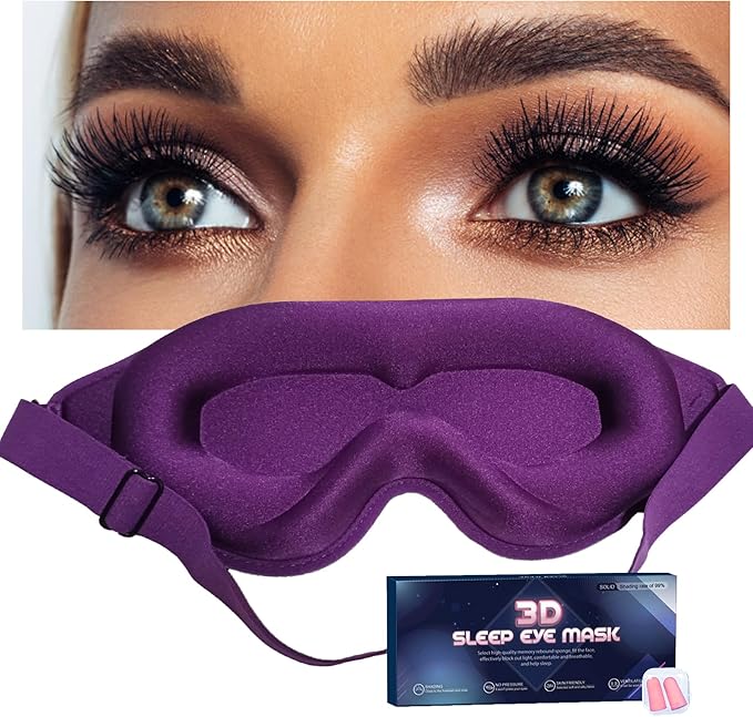 Eye Mask for Lash Extensions, Sleep Mask for Women Eyelash Extension, No Pressure 3D Contoured Lash Extension Sleep Mask, Block Out Light Sleep Protector Eye Shade Cover for Travel Yoga Nap
