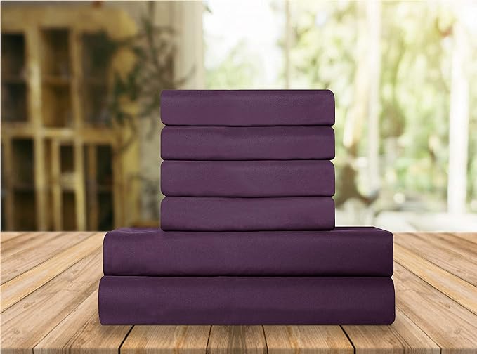Elegant Comfort Luxury Soft Bed Sheets 1500 Premium Hotel Quality Microfiber Softness Wrinkle and Fade Resistant (4-Piece) Bedding Set, Twin/Twin XL, Sangria Purple