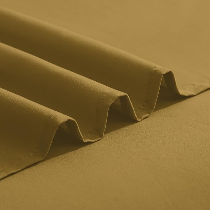 Elegant Comfort Luxurious 1500 Premium Hotel Quality Microfiber Three Line Embroidered Softest 4-Piece Bed Sheet Set, Wrinkle and Fade Resistant, Queen, Bronze