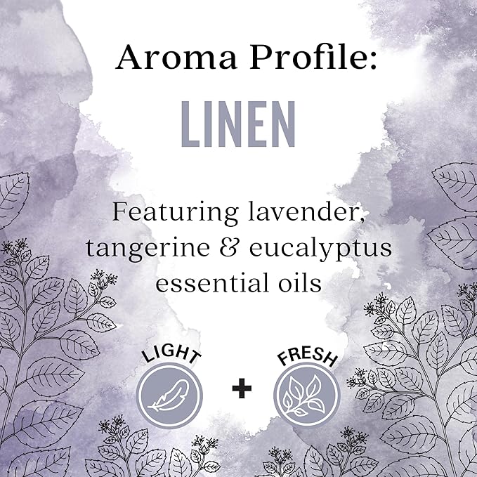 Aura Cacia Linen Essential Oil Blend, Boxed 0.25 fl. oz. - Light Aroma, No Synthetic Fragrances