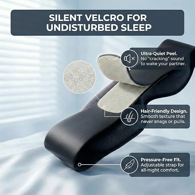 3D Sleep Mask for Men Women, 100% Blackout Contoured Eye Mask, Soft Memory Foam Blindfold with Adjustable Hook and Loop Strap, Pressure-Free Eye Cover for Side Sleeper, Travel & Yoga (Black)
