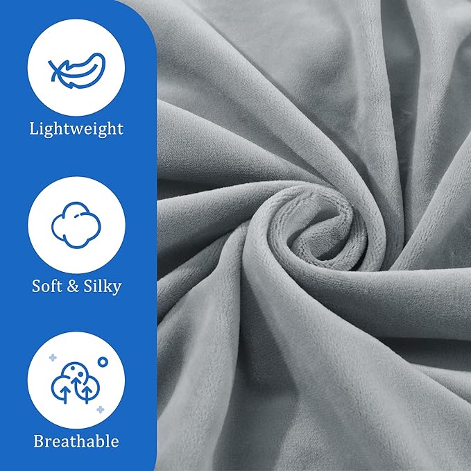 BALAPET 2 Pcs Velvet Cervical Neck Pillow Case, Soft Elasticity Pillowcase for Ergonomic Cervical Neck Pillow,Fuzzy Warm Flannel Pillow Cases with Zipper, Cover Only(Light Gray)