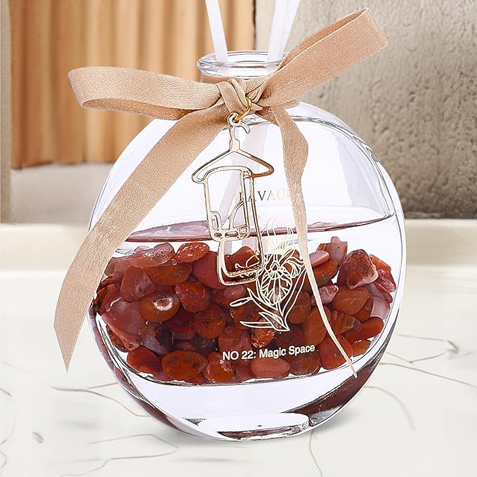Lavault Reed Diffusers for Home Freshening - Long-Lasting Scent - Fragrance Diffuser for Home or Office - Creates a Relaxing Atmosphere - Red Sphere Oil Reed Diffuser - Red - Magic Space Aroma