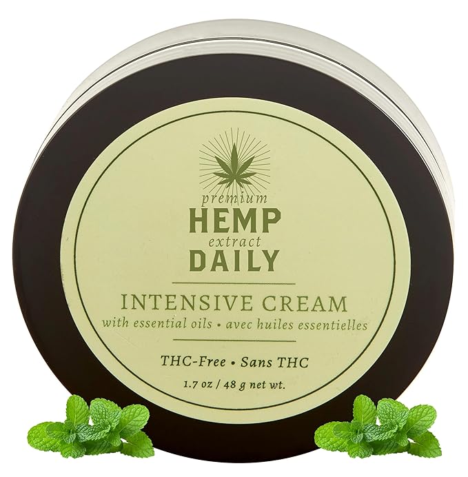 Premium Hemp Extract Daily Intensive Cream - Muscle, Knee, Back, Joint and Shoulder Topical Rub - Organic | 1.7 Ounces (Classic Mint, Pack of 1)