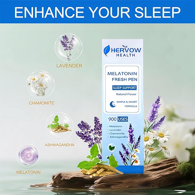 【HERVOW】 Portable Aromatherapy Diffuser for Essential Oils – 900 Uses Long Lasting, No Electricity, Natural Mint Lavender Chamomile, for Home Car Office Travel, Calming Air Freshener Gift