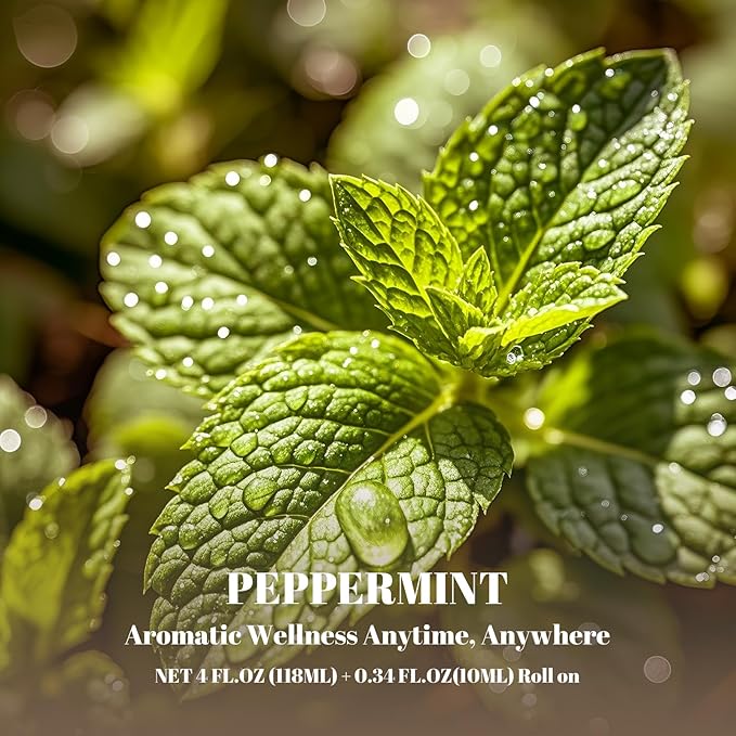 Peppermint Essential Oil 4.33 Fl Oz, Premium Grade Peppermint Oil for Diffusers, Skin Care, Massage, Humidifiers, DIY Candles, Soap Making, Minty Scent with Glass Dropper