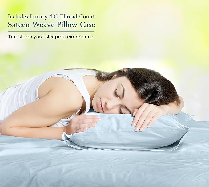 ROYALE LINENS 400 Thread Count 100% American Grown Cotton 4 Piece Sateen King Sheet Set - 1 Fitted Sheet, 1 Flat Sheet, 2 Pillow case - Green King Bedsheet - Cotton Sheets - (King, Florentine Sage)