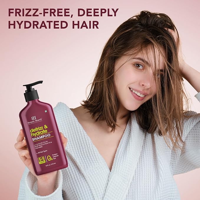 Botanic Hearth Kakadu Plum Shampoo Infused With Hemp Seed Extracts & Ceramide | Clarifying Shampoo To Defrizz, Hydrate & Strengthen Hair | Paraben & Sulfate Free | For All Hair Types, 16 Fl Oz