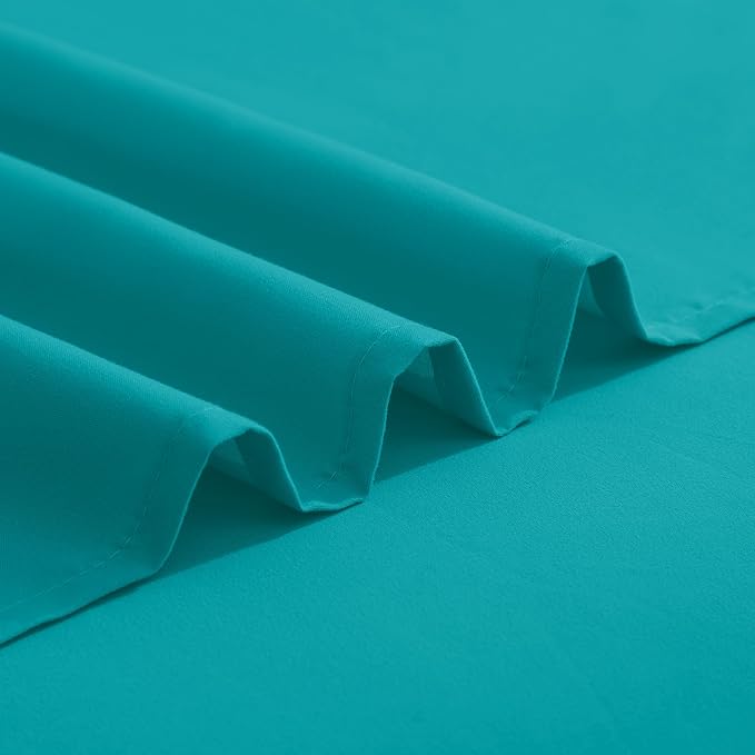 Elegant Comfort Luxurious 1500 Premium Hotel Quality Microfiber Three Line Embroidered Softest 4-Piece Bed Sheet Set, Wrinkle and Fade Resistant, Twin/Twin XL, Turquoise