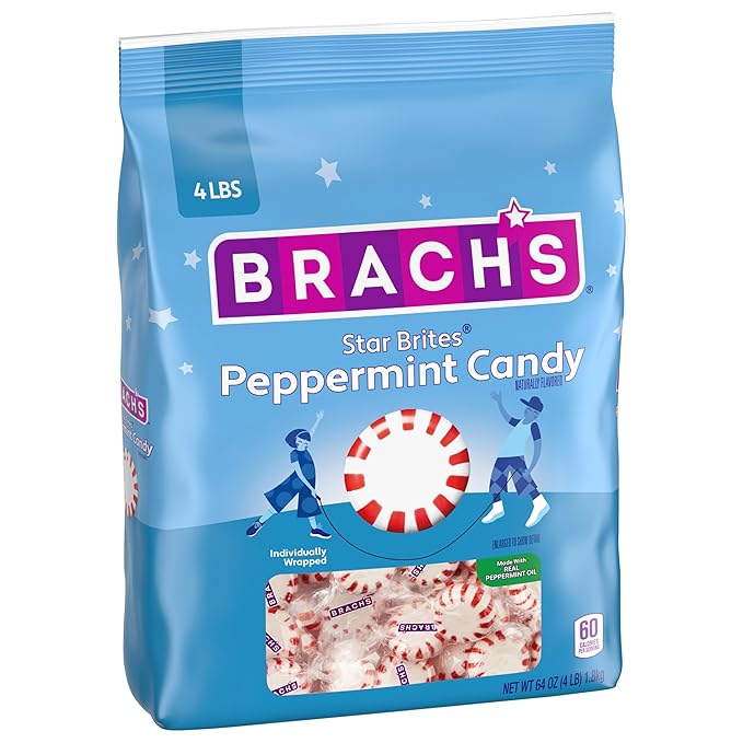Brach's Star Brites, Peppermint, Individually Wrapped, Made With Real Peppermint Oil, 64oz, 360ct
