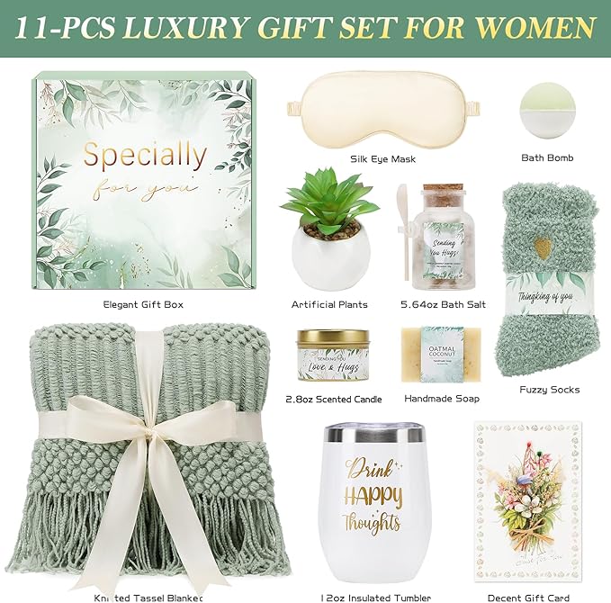 Self Care Gifts Spa Gifts for Women, Birthday Gifts Get Well Soon Gifts for Women Care Package, Sympathy Gift Baskets, Thinking of You for Her Wife Girlfriend Mom Sister Friend