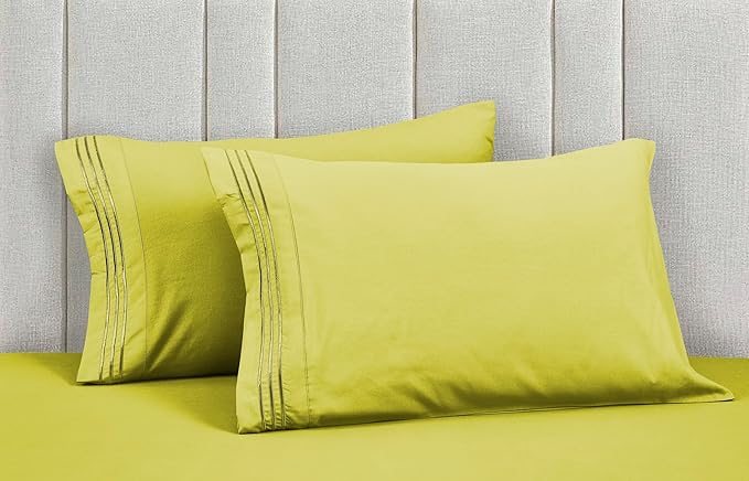 Mocassi Luxury King 4-Piece Sheet Set - 1800 Premium Hotel Quality - Easy-Fit, Wrinkle, Fade Resistant Bed Sheets and Pillowcases - All Around Elastic Fitted Sheet, Deep Pocket, Pistachio Green