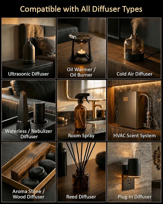 Hotel Diffuser Oil Inspired by Four Seasons Hotel – Fragrance & Essential Oil Blend for Waterless & Cold Air Diffusers – Citrus, Rose, Cedar – Long-Lasting Aroma – Aromatherapy – 4 Fl Oz Glass Bottle