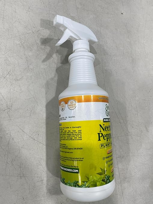 Neem Oil Spray for Plants with Peppermint Oil, Natural Plant Wash Made for Indoor Household Plants Smart Grower 32oz Easy Ready to Use Spray