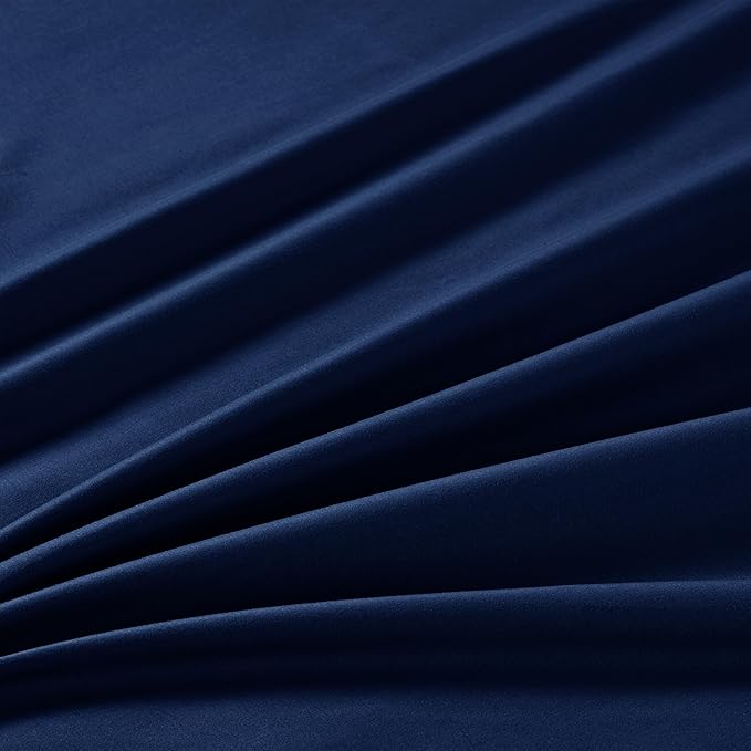 Manyshofu Extra Deep Pocket Full Size Sheets Set - Hotel Luxury 1800 Thread Count Sheets & Pillowcases - Kids Bedding Set up to 24" Mattress - Navy Blue Bed Sheets 18-24 Inch Deep Pockets - 4 Piece