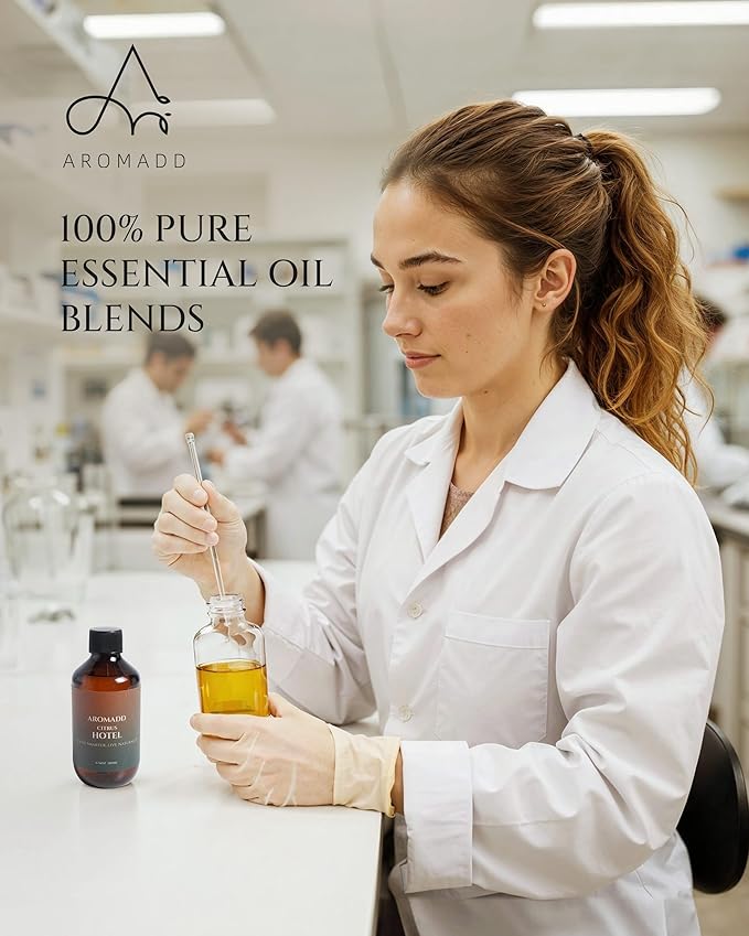Aromadd Citrus Hotel Diffuser Oil Inspired by Luxury Hotel Scent, Essential Oils for Waterless Diffuser, Luxury Lemon & Bergamot, Long-Lasting & Natural Home Fragrance - 6.76 fl oz (200 mL)