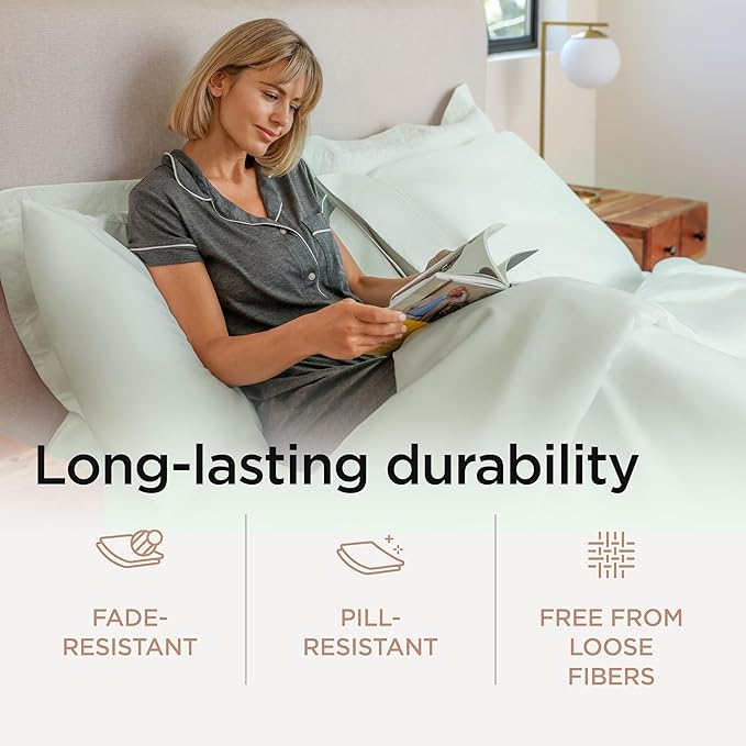 Threadmill Luxury King Size Pillow Cases 2 Piece Set| 800 Thread Count Sateen Weave | 100% Cotton Pillow Covers | Extra Long Staple Cotton | Comfortable Seaglass Pillow Protectors