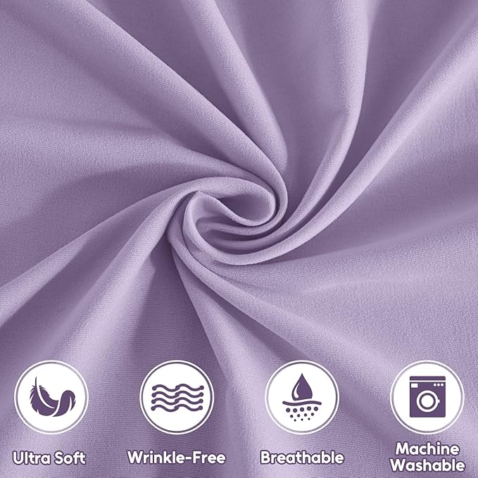 Twin XL Sheets Set, 3 Pieces Hotel Luxury Soft Microfiber Bed Sheets Set, Up to 16" Deep Pockets, Oeko-Tex Sheets with Elastic, Breathable, Wrinkle Free (Purple, Twin XL)