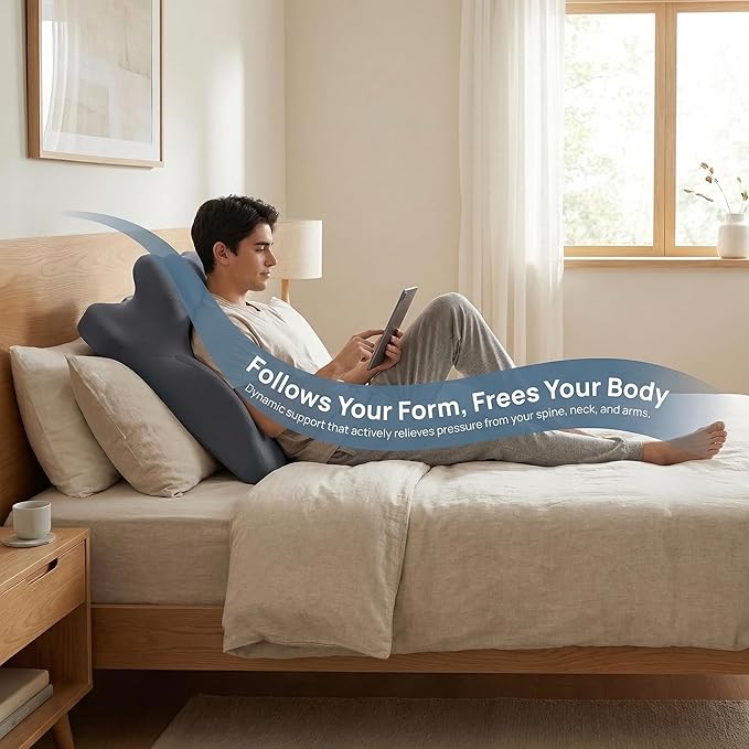 Sleeping Pillow on the Bed, Multifunctional Prone Position Prone Pillow, Prone Sleeping, Prone Playing with Mobile Phones, Reading Tools, and Fun Pillows (Grey)