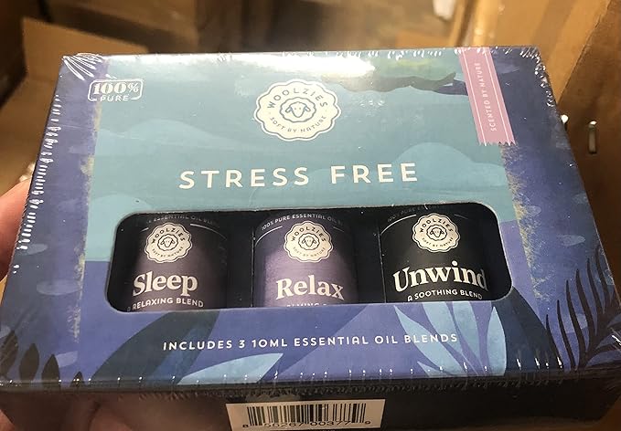 Stress-Free Essential Oil Blend Set | Therapeutic Grade Aromatherapy | Incl. Sleep, Relax, Unwind Blends | Promotes Grounding, Relaxing, Tranquility.