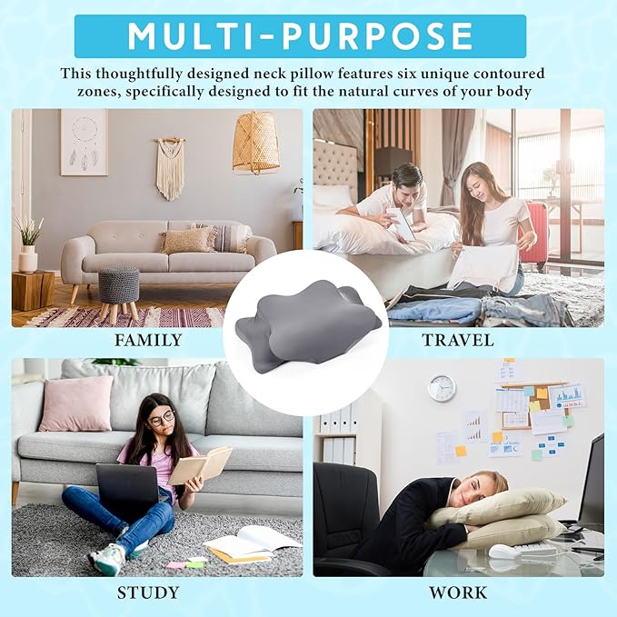 Hahafelt 2 Pcs Cooling Cervical Pillowcase with Zipper (Only Pillowcase) Ergonomic Cervical Neck Pillow Cover Breathable Cool Pillow Case for Side Back Stomach Sleepers(Dark Gray,Standard Size)