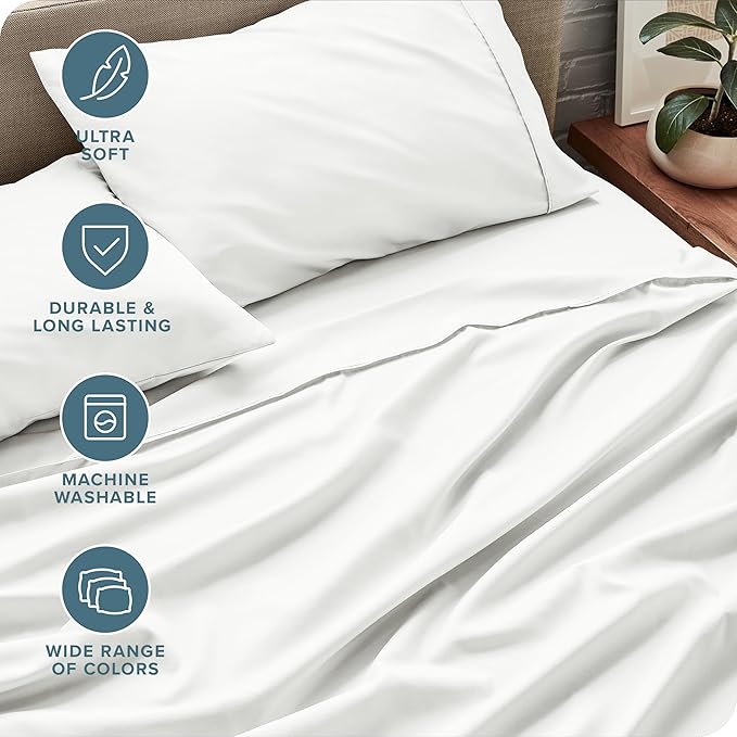 Bare Home King Sheet Set - 1800 Ultra-Soft Microfiber King Bed Sheets - Double Brushed - Deep Pockets - Easy Fit - 4 Piece Set - Bedding Sheets & Pillowcases (King, Cream)