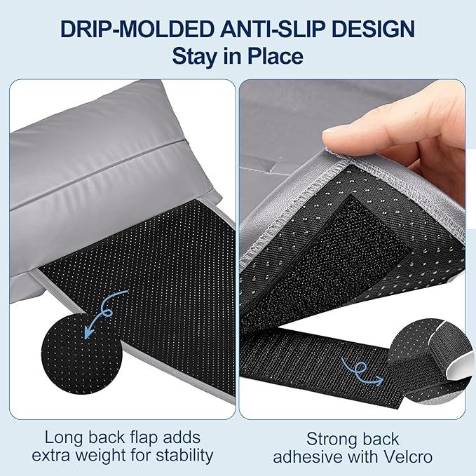 Leather Recliner Pillow, Adjustable Neck & Head Support Pillow, Pu Leather Non-Slip Headrest for Pain Relief & Relaxation, Ideal for Recliner Chair, Couch, Office Chair, Sofa