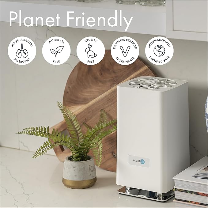 ScentAir Whisper Essential | Black Diffuser Machine, Scents up to 800 Sq. Ft Room, Compatible with Alexa & Google, WiFi & Bluetooth Enabled - ScentAir Cartridge Golden Bamboo