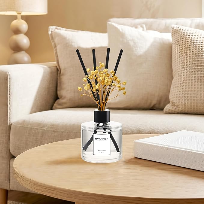 Reed Diffuser Set of 3 Pack,Fresh Clean Linen/Ocean Breeze/Eucalyptus & Mint Scented Oil Diffuser with Sticks(1.7 fl oz Each Pack),Air Freshener for Bedroom Bathroom Office | Shelf Decor