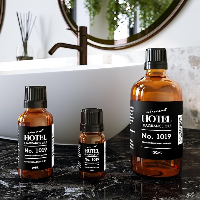 AirScent Hotel Diffuser Oil No. 1019 Inspired by The Whistler Hotel Scent - Fragrance Oil for Ultrasonic and Waterless Diffusers and Crafting - 10 mL, 0.34 fl oz Glass Bottle with Dropper