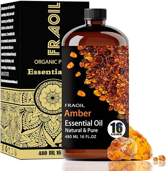 Amber Essential Oil, Amber Oil 16 Fl Oz 480ML for Diffuser Humidifier Yoga Cleaning DIY Candle Soap Making Essential Oils