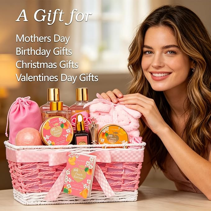 Mothers Day Gift Basket for Mom, Gifts for Women - 23Piece Bath and Body Gift Baskets Set, Spa Gift Baskets for Women, Gift Sets | Gift for Birthday, Christmas, Holiday, Anniversary, Valentines Day
