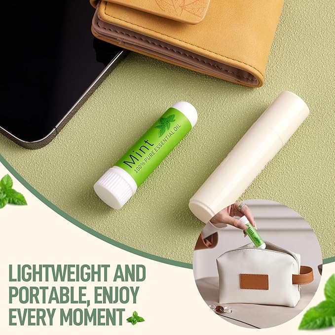Hion Nausea Relief Inhaler-Mint 2pcs, Natural Essential Oils Inhalers