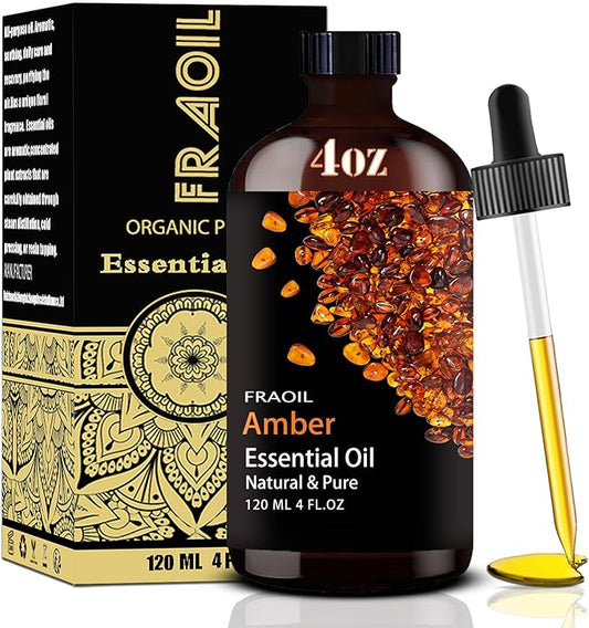 Amber Essential Oil, Amber Oil 4 Fl Oz 120ML for Diffuser Humidifier Yoga Cleaning DIY Candle Soap Making Essential Oils