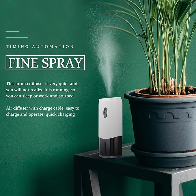 Automatic Aromatherapy Diffuser Gray Household Oil Diffuser with Timer Function Desktop for Home Fragrance and Relaxation