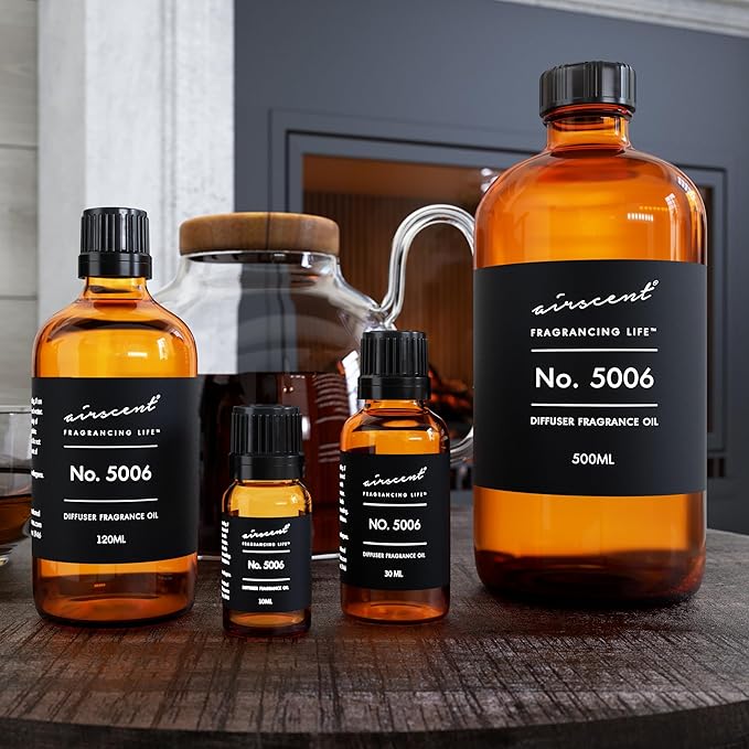 AirScent Diffuser Oil Inspired by TF's Ombre Leather - No. 5006 Perfume Dupe - Fragrance Oil Blend for Ultrasonic and Waterless Diffusers and Crafting - 30 ml, 1 fl oz Glass Bottle with Dropper