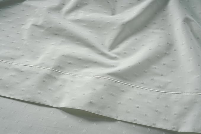 LANE LINEN Pillows Queen Size Set of 2, Soft 100% Egyptian Cotton, Cool & Smooth Pillow Cases - Swiss Dot - Mineral