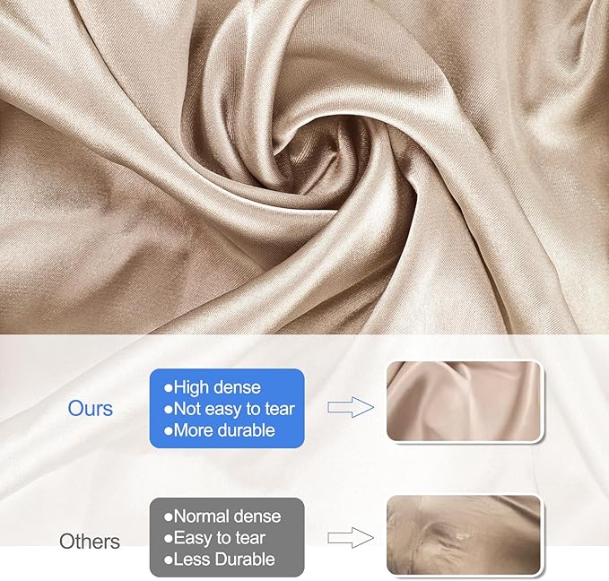 Satin Pillowcase for Contour Memory Foam Pillows, 20" x 12.6" x 4.1"/3.2" Cervical Pillow Case, Soft Pillow Cover for Sleeping Pillows (Champagne)
