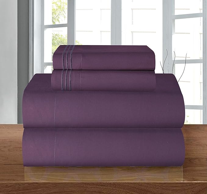 Elegant Comfort Luxury Soft 1500 Premier Egyptian 4-Piece Premium Hotel Quality Wrinkle Resistant Coziest Bedding Set, All Around Elastic Fitted Sheet, Deep Pocket up to 16inch