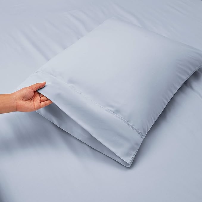Hearth & Harbor Extra Deep Pocket Sheets - Fits Mattress 18-24 Inches Deep - Extra Deep Pocket Twin XL Sheets Sets - 4 Piece Twin XL Size - Ice Blue