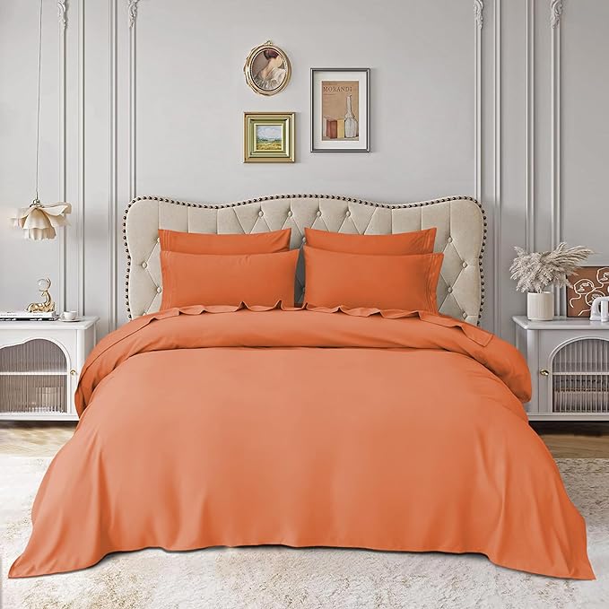 Mocassi Pillowcases 1800 Premium Hotel Quality - Easy Care, Smooth Weave, Wrinkle and Stain Resistant, Easy Slip-On, 2-Piece Set, Standard/Queen Pillowcase, Coral